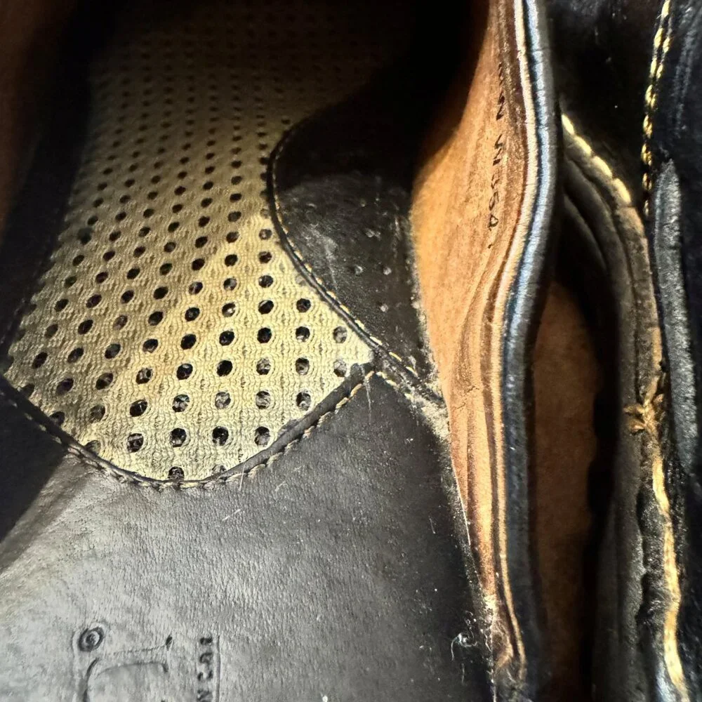 Born Tasseled Black Leather Slip On Clog Shoes - Picture 7 of 9